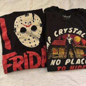 EUC Friday the 13th Camp Crystal t-shirt set of 2 shirts Horror Movie